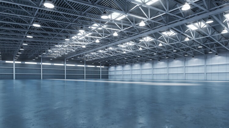 Empty warehouse or storehouse.